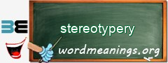 WordMeaning blackboard for stereotypery
